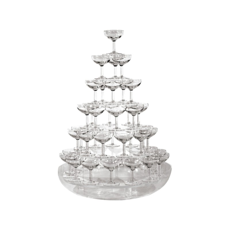 Cascade à champagne 5 plateaux - capacité 70 flûtes