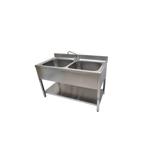 Plonge inox 2 bacs