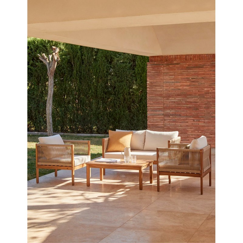 Salon lounge 4 places en bois ACACIA