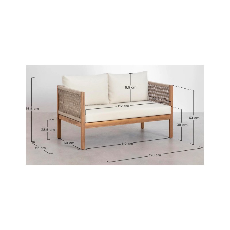 Salon lounge 4 places en bois ACACIA