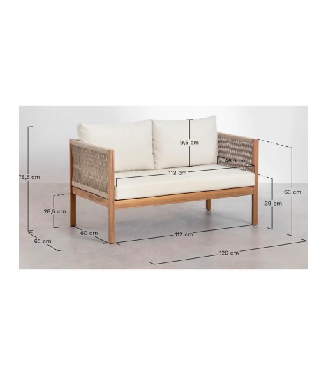 Salon lounge 4 places en bois ACACIA