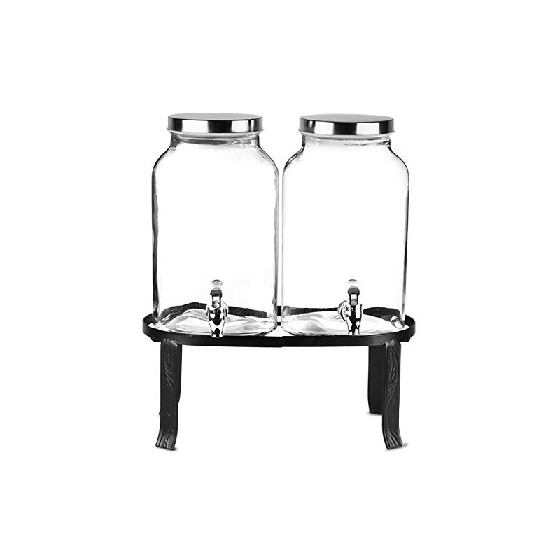 Fontaine en verre double 4L avec socle