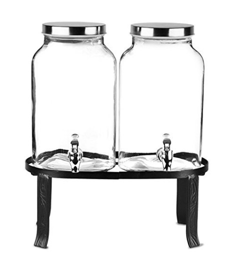 Fontaine en verre double 4L avec socle