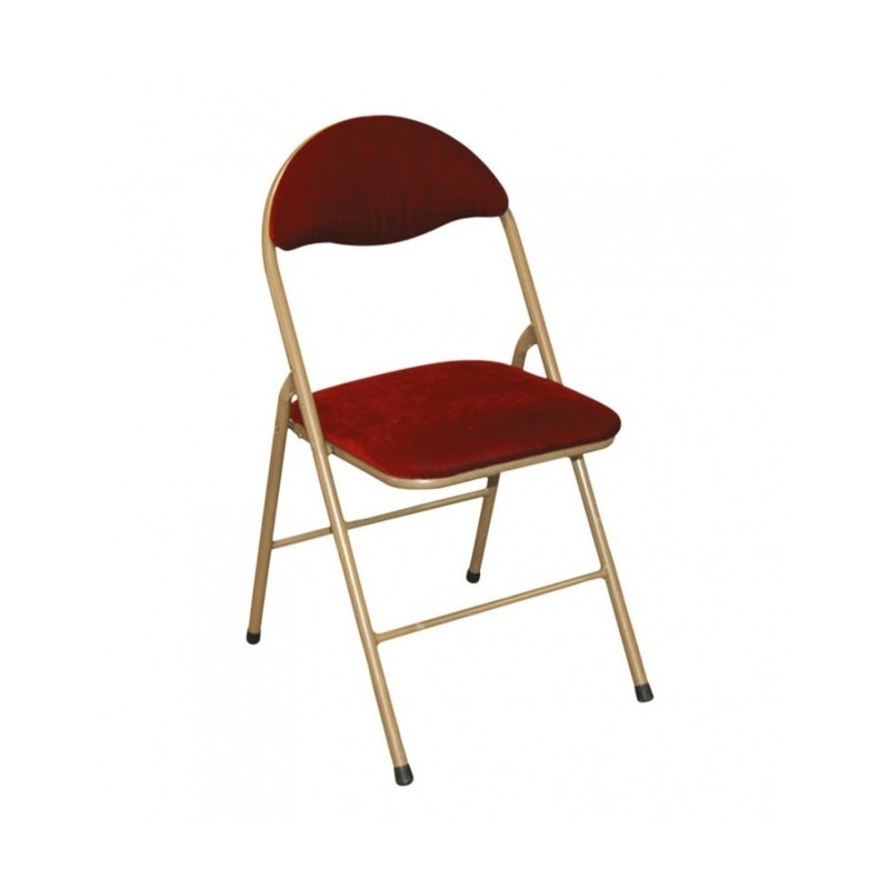 Chaise VELOURS Pliante Bordeaux