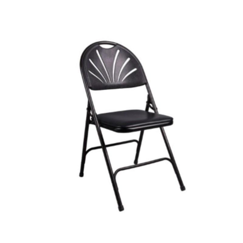 Chaise noire pliante - dossier ergonomique